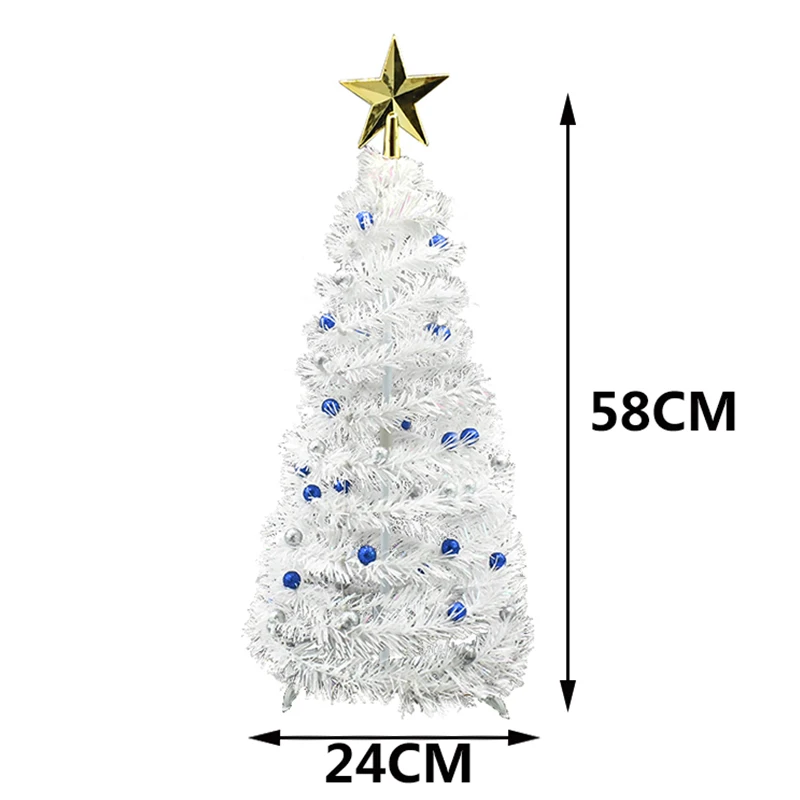2 фута складной Карандаш белый тонкий стол дерево специальная искусственная мишура всплывающие Рождественские елки новогодние настольные украшения для дома