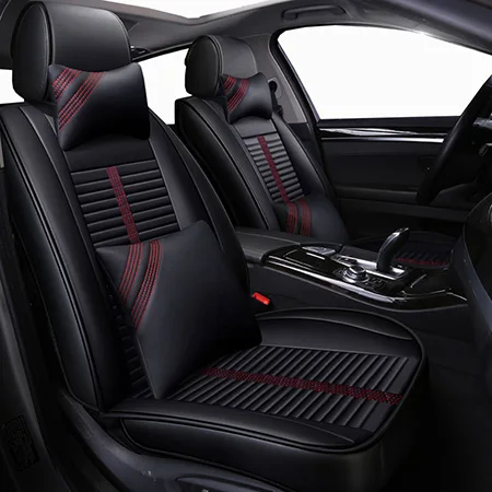 Black Luxury Новые кожаные универсальные автомобильные чехлы для сидений Chevrolet Blazer cobalt кавалер lacetti lanos niva optra - Название цвета: Black Luxury