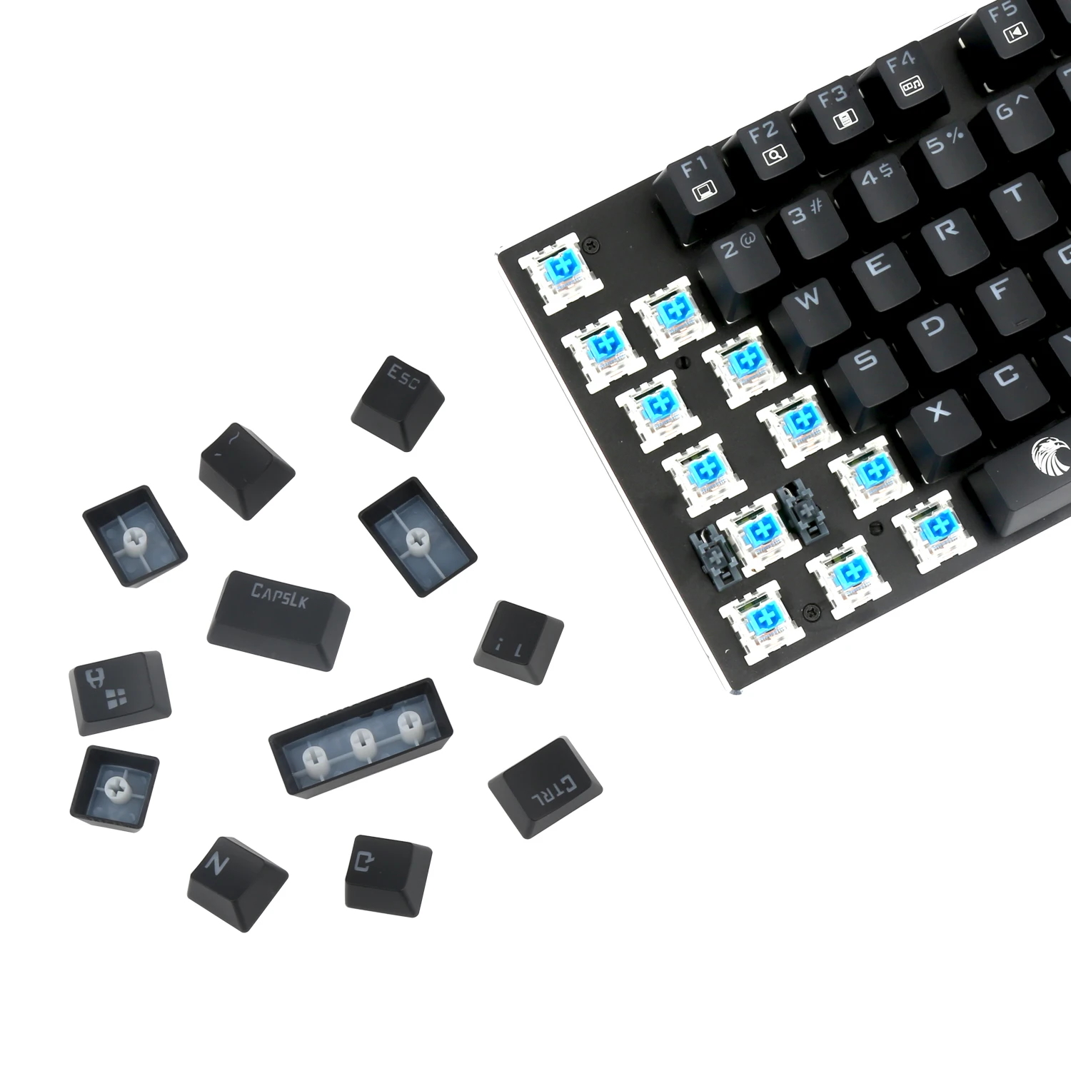 Механическая игровая клавиатура E-элемент Z88 с синей коммутаторов Голубой светодиодный подсветкой водонепроницаемые компактный 81 ключи анти-Призрак черный