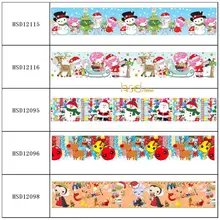 HSDCraft 22 мм 25 мм 38 мм 50 мм 75 мм пользовательские Merry Christmas HT теплопередача напечатаны на корсажной ленте 10 ярдов/рулон