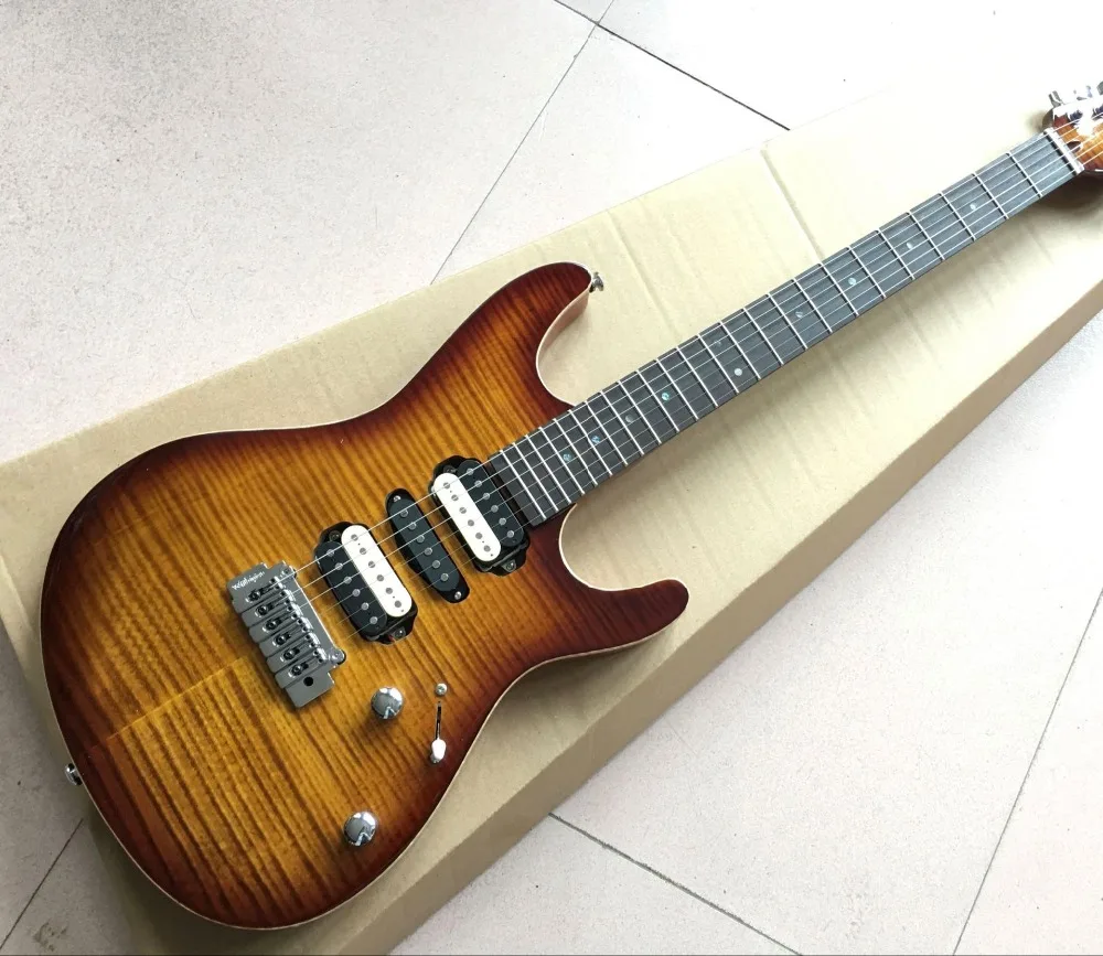 Высокое качество 6 струн электрогитара, палисандр гриф gitaar, тигровый клен Топ гитара ra. Реальные фотографии