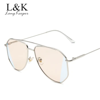 

2020 Brand Designer Irregular Sunglasses Women Metal Transparent Sun Glasses Ladies Vintage Mirror Oversized UV400 Oculos de sol