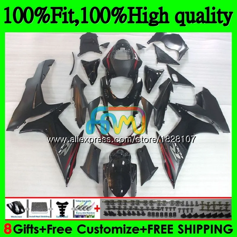 Инъекции для SUZUKI GSXR 600 750 GSXR750, 11, 12, 13 лет, черный 14 15 39BS. 9 K11 GSXR600 2011 2012 2013 обтекатель