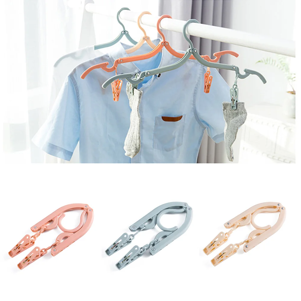 

8 / Pcs Travel Portable Folding Hanger Retractable Magic Multi-Function Hanger Plastic Hanger Family Camping Mini Drying Rack