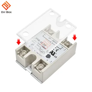

2PCS Solid State Relay SSR Clear Plastic Cover DC control Single Phase Solid State Relay Safe Shell Case Box Front Cover