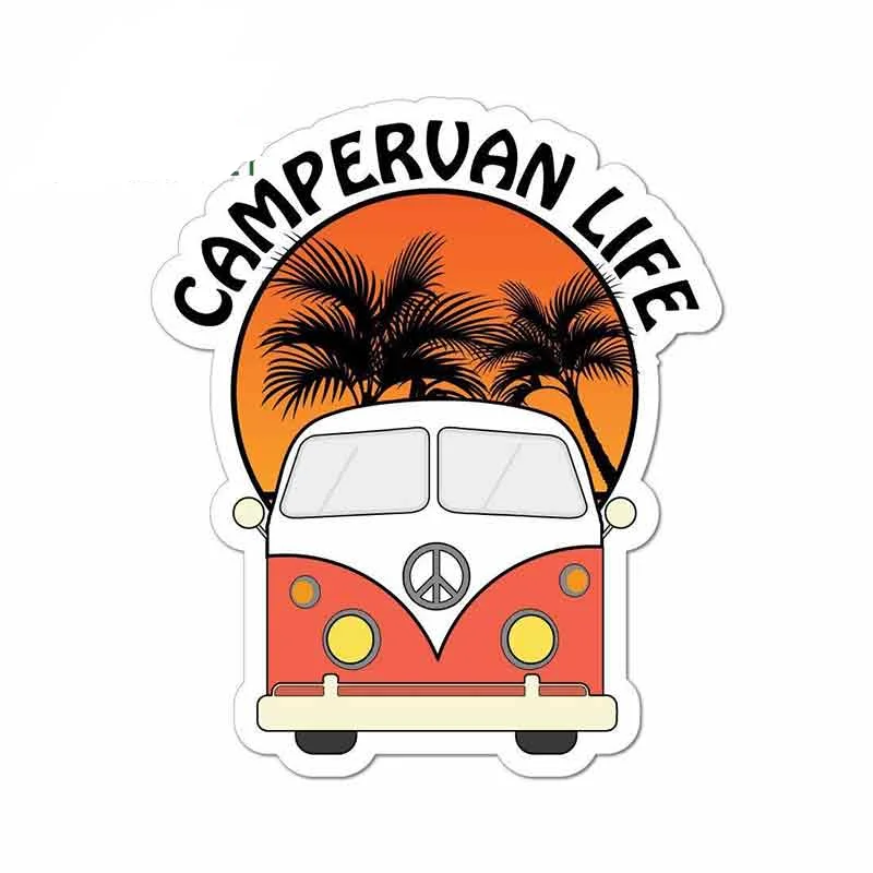 

Interesting for Anime Campervan Life Cartoon Funny Car Stickers RV VAN 3D DIY Fine Decal Windshield Bumper Windows 13cm X 11cm