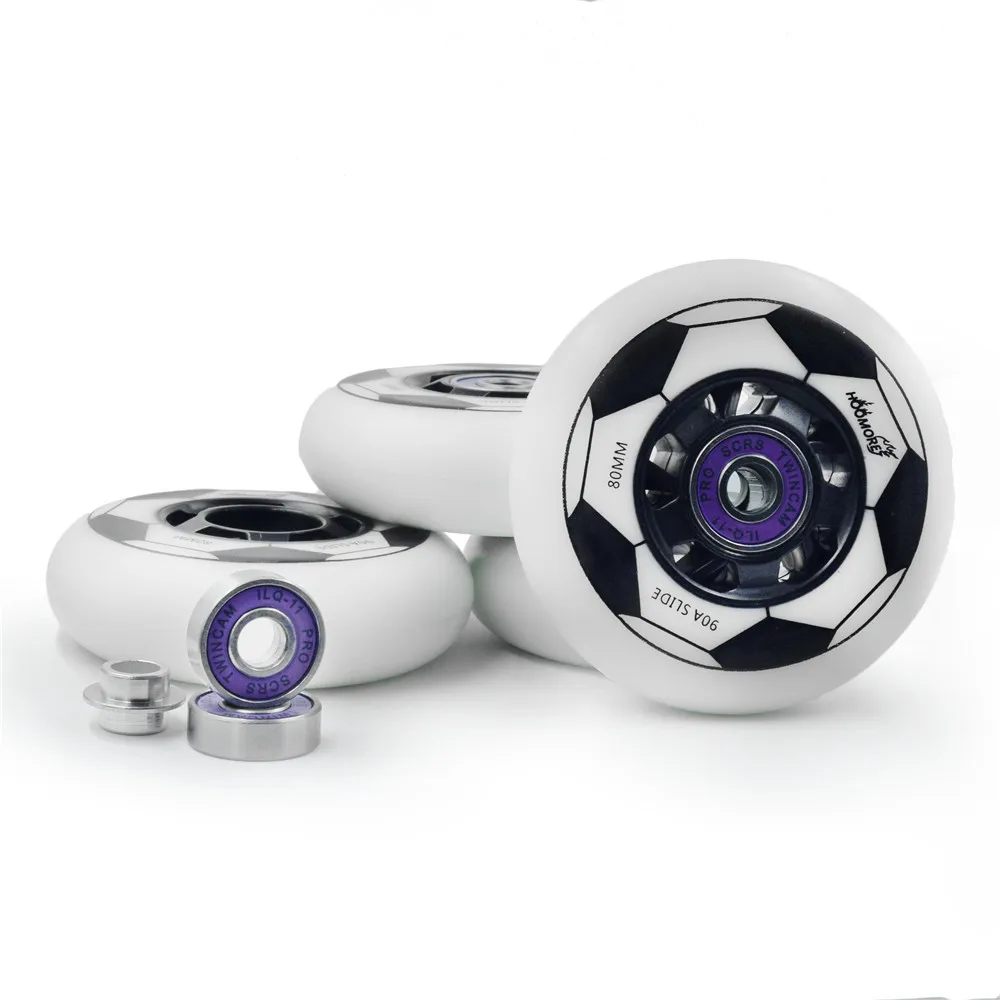 【Fast Shipping in 3 days】[72mm 76mm 80mm][90A] football style slide inline skates wheel roller rodas for powerslide 4 pieces/set