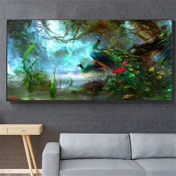 

Animal Diamond Painting 5D DIY Full Round Forest Peacock Crafts Cross Stitch Diamond Inlaid Diamond Embroidery Home Decoration