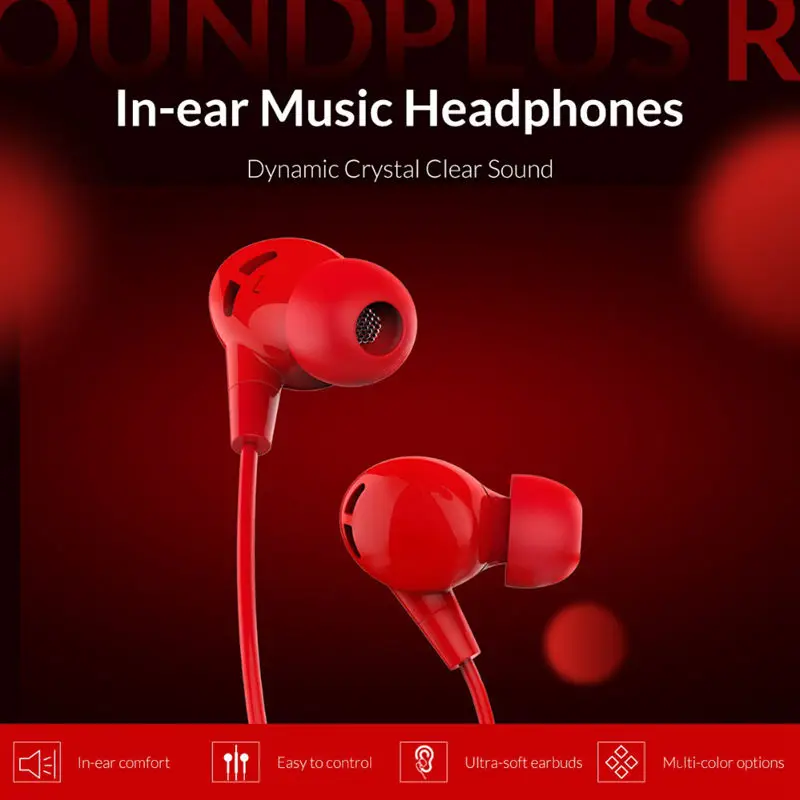 FFYY-Orico Soundplus-Rp1 наушники-вкладыши спортивные яркие наушники 3,5 мм аудио разъем гарнитура стерео наушники с микрофоном для