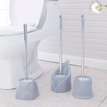 

Toilet Cleaning Brush Bathroom Long Handle Stainless Steel with Antique Stand Base S7 #5