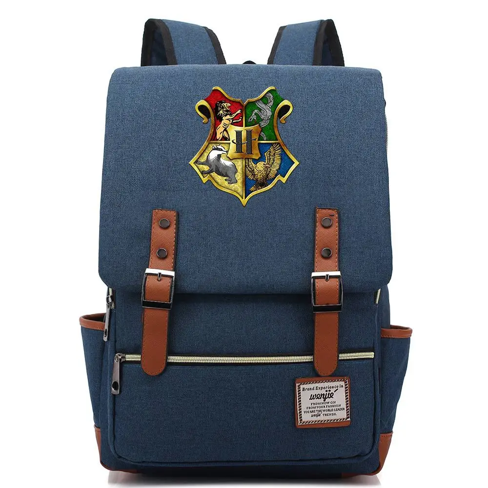 Волшебный Хогвартс Ravenclaw Слизерин Гриффиндор для мальчиков и девочек портфели для подростков школьные сумки холщовые женские сумки рюкзак мужской рюкзак - Цвет: Bags  5