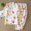 2022 new seven-sleeve Japanese-style kimono pajamas set female spring and autumn 100% cotton gauze home clothes cute sweet two-p ► Photo 1/6