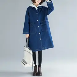 Новинка 2019 года, женский осенне-зимний Тренч с длинным рукавом и отложным воротником свободного покроя, Корейская женская одежда, пальто