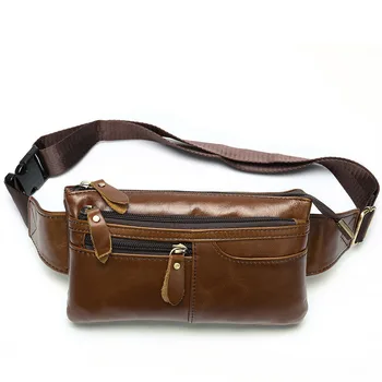 

Leather MEN'S Bag Full-grain Leather Men's Running Bag Retro Large Men's Shoulder Shoulder Bag Chest Pack