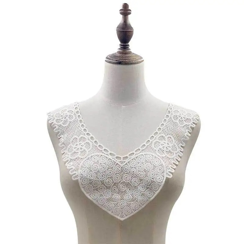 Роскошный белый черный растворимый кружевной воротник вышитая корсажная