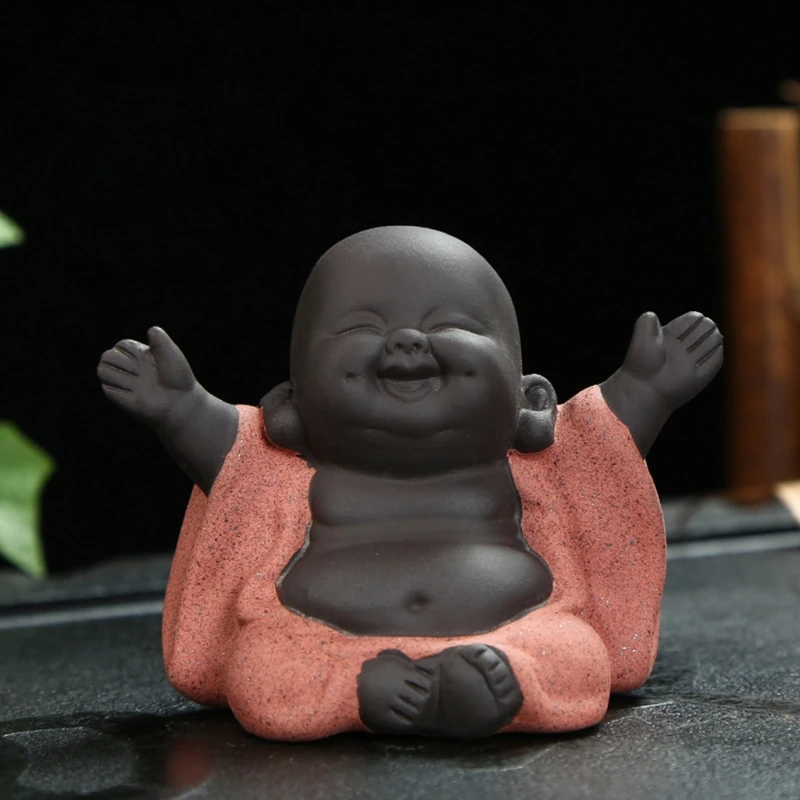 Statue Cute Baby Decor Little Monk Figurine Smiling | Дом и сад