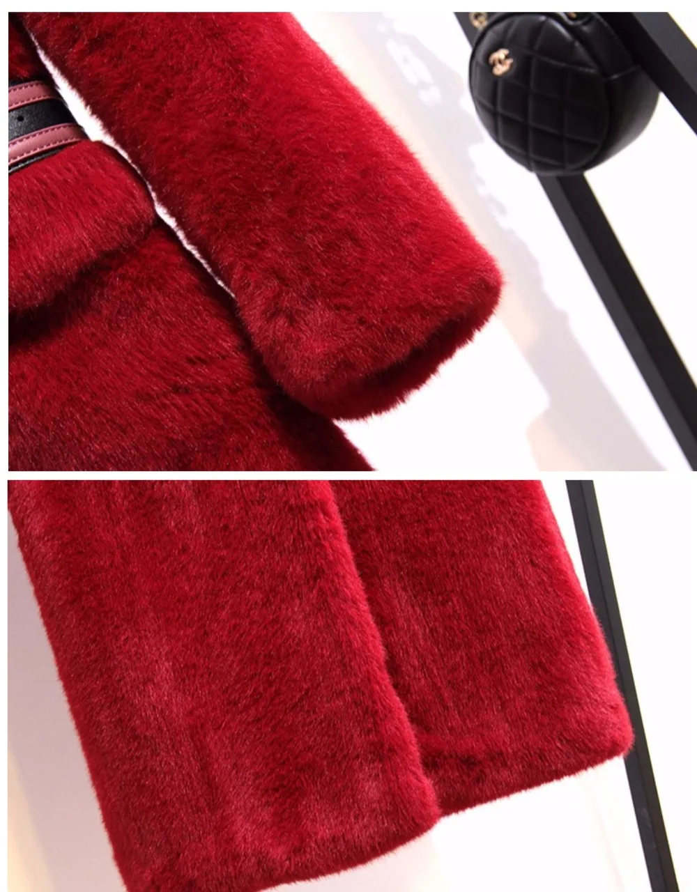 Top Quality Winter Women Fur Coat Covered Button Furry Faux Fur Coats Women's Long Loose Soft Rabbit Fur Overcoat Free Belt