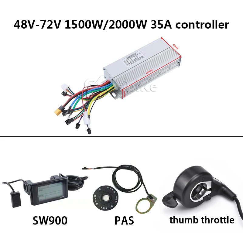 YF35A SW900 48V 72V 36v-48 250 Вт/350 Вт/500 Вт/750 Вт/1000 Вт/1500 Вт Электрический велосипед конверсионный комплект контроллер с LCD5 LCD3 и цветной дисплей LCD8s - Цвет: YF35A SW900 48V 72V