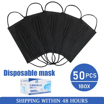 

Hot Sale 10/20/50PCS 3 Layer Mask Disposable Mouth Mask Blue/Black/Green/Pink/White Face Mask