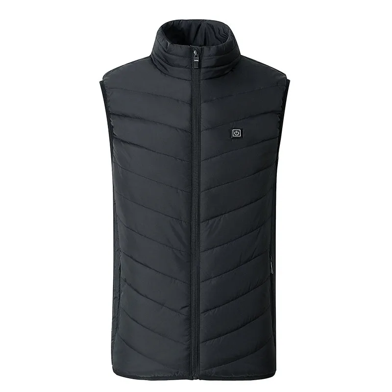 

Winter Middle-aged Men Heating Waistcoat Stand Collar Electric Waistcoat Heating Waistcoat Men's Waistcoat Smart Charging Cotton