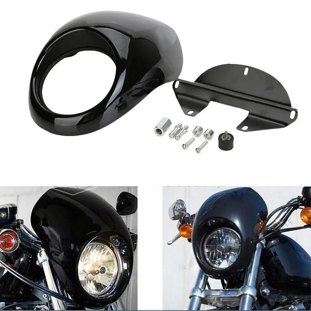 Мотоциклетная Черная передняя фара обтекатель для Harley Dyna Sportster 1200 883 FX/XL 1973