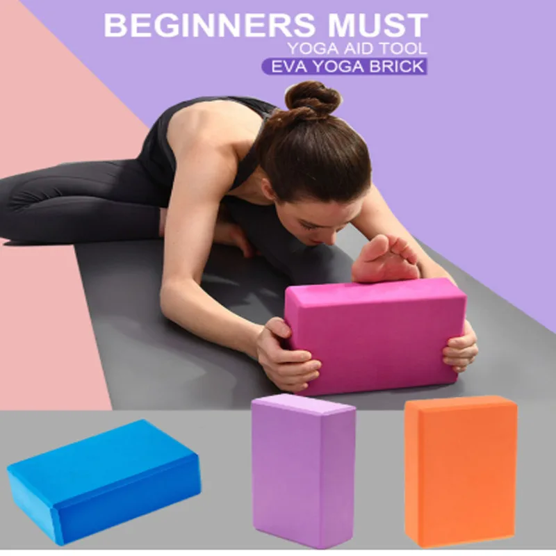 2x EVA Yoga Blocks Fitness Up Stretching Foam Brick Pilates Foaming Gym Exercise 