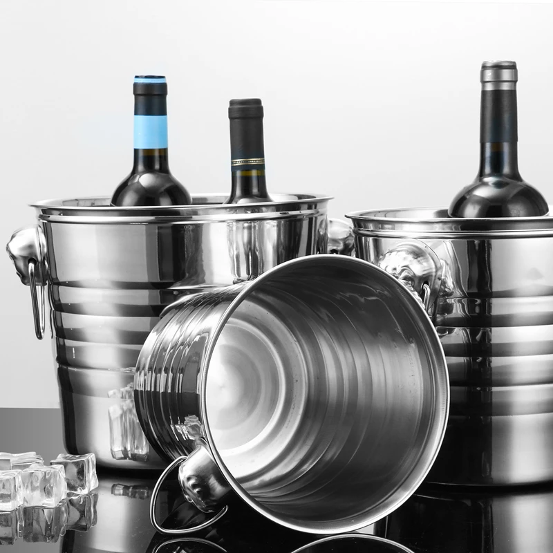 Ice bucket 1L-7L Stainless Steel Wine Champagne Wine Chiller Bottle Cooler Champagne Beer Chiller Ice Barrel