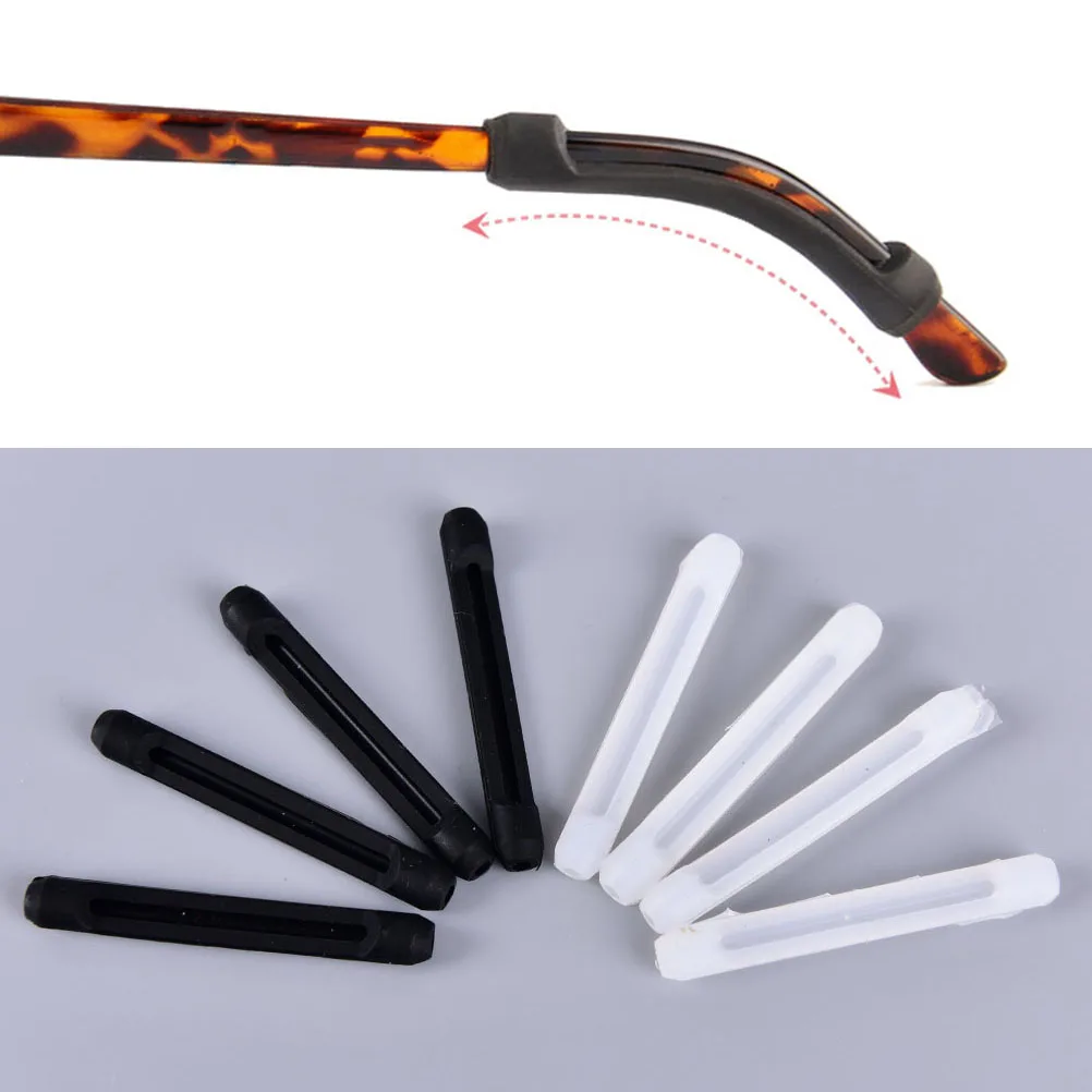 2Pairs Glasses Anti-slip Cover Ear Hook Silicone Anti-Slip Holder For Sunglasses Eyeglass Leg Temple Tips Black