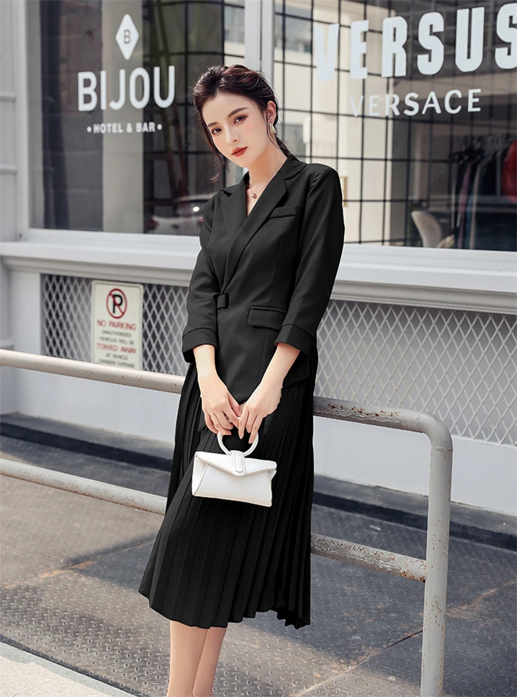 Colorfaith Новинка осенне-зимние женские платья с поясом на шнуровке корейский стиль элегантный офисный Дамский миди одноцветное Дамское Платье DR9157