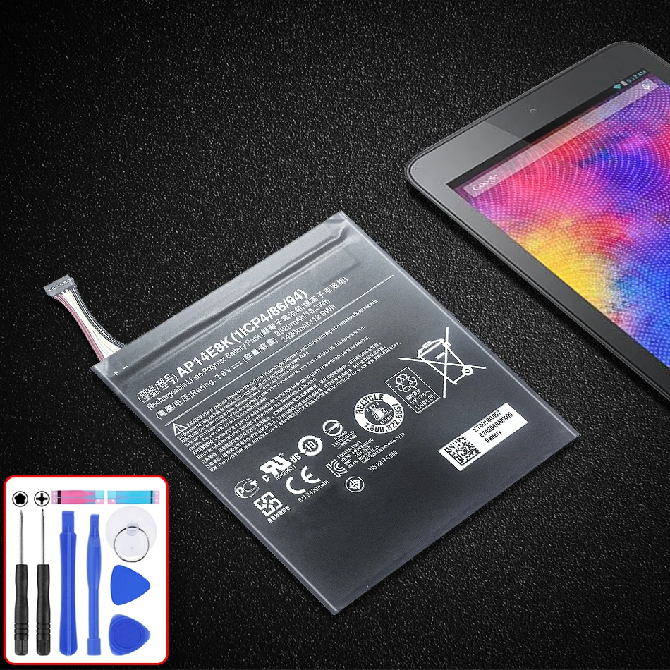 

For Acer Iconia One 7 B1-750 Rechargeable Li-polymer Tab Replacement Battery AP14E8K 3520mAh Battery