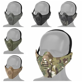 

Tactical Hunting Mask Airsoft Face Mask Shooting Wargames Camo Half Face Protective Lower Mask Paintball Protection Mask