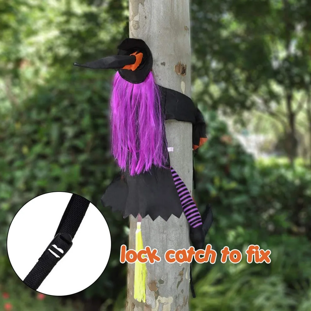 Crashing Witch Into Tree Halloween Decoration Door Porch Tree Decoration Props Crashed Witch Outdoor Halloween Decorations|Party DIY Decorations| - AliExpress