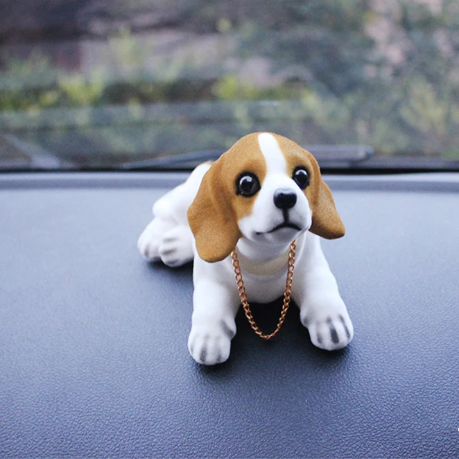 Beagle Милая Автомобильная кукла, качающаяся голова, игрушка для собаки, украшения для стайлинга автомобиля, украшения приборной панели, качающиеся автомобильные аксессуары для интерьера - Название цвета: Beagle