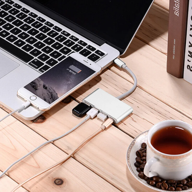 Type C USB 3,0 концентратор зарядный адаптер портативный для мобильного телефона ноутбука Дома Офиса SD998