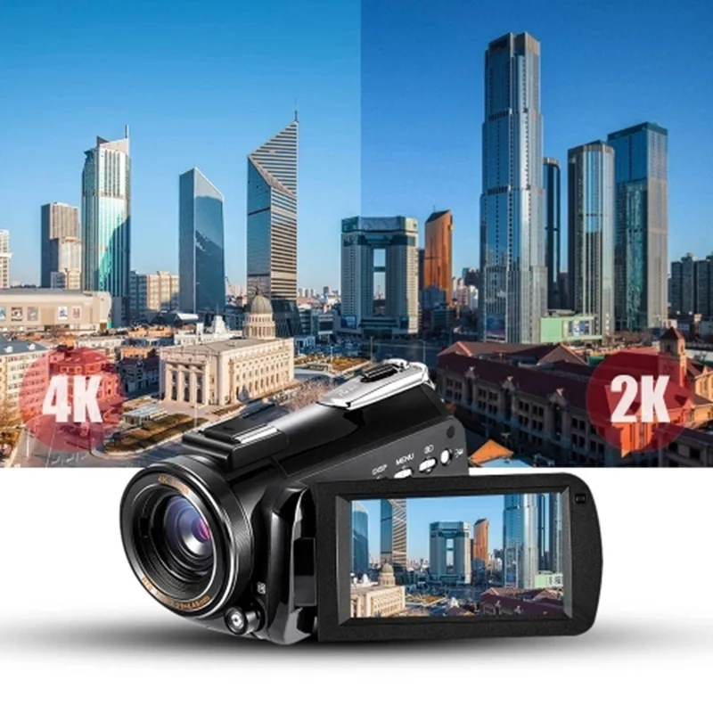 ORDRO AC3 4K WiFi цифровая видеокамера DV рекордер 24MP 30X Zoom IR ночного видения 3,1 дюймов ips lcd Pressscreen с 2 шт