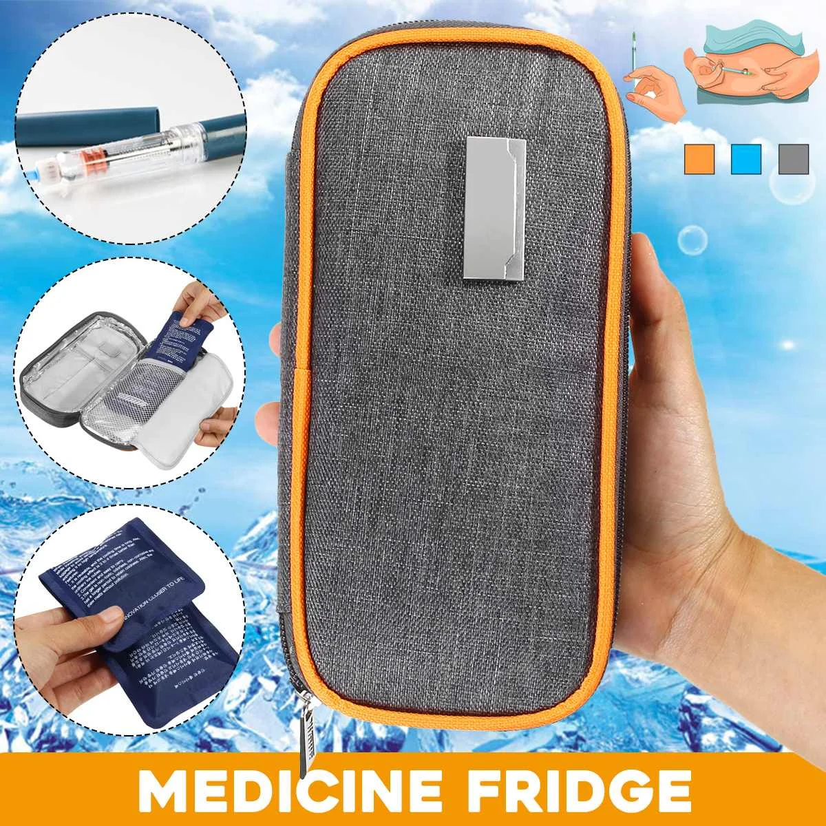 Osmond для охлаждения инсулина сумка-холодильник портативный медицинский холодильник с 2 мешками для льда коробка для таблеток тепловой