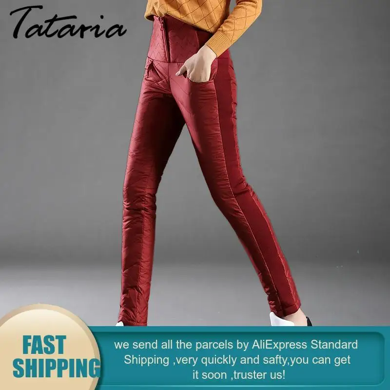 

Velvet Thickening Pantalon Taille Haute Bottom Tataria Women Winter Warm Pants Female Down Pant Plus Size Causal Ladies Trousers