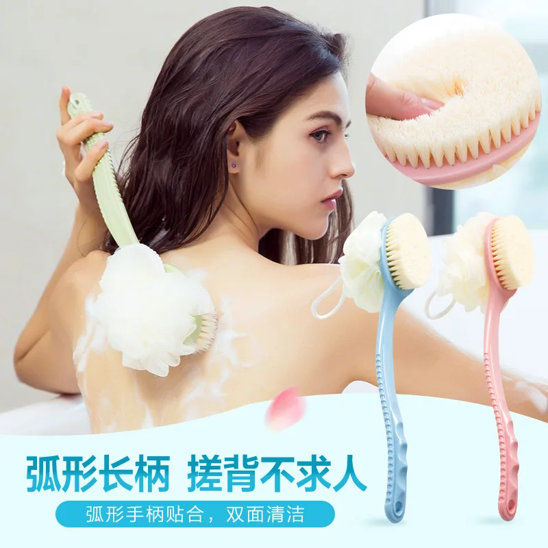 Sleeves Soft Bristle Long Handle Bath Brush Rubbing Towel Bath Brush Bath Adult Bath Brush Back Brush Bath Brush Loofah Flower
