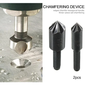 

2 Pcs 7 Flute 82 Degree 1/4'' Hex Shank HCS Countersink Drill Bit Chamfer Cutter