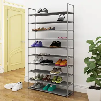 

6Layers/10Layers Metal Shoes Rack Home Assemble No Rust Rack for Home Storage