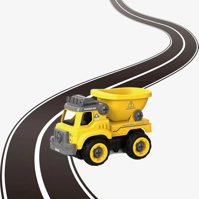 Игрушка RC Truck, самосвал с дистанционным управлением, собранный автомобиль, Желтый игрушечный набор, игрушечный автомобиль с питанием, игрушки для мальчиков и девочек, детский подарок