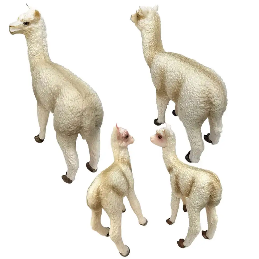 Set von 2 Lebensechte Wildtier Modell Kamel Alpaka Figur Spielzeug Party 