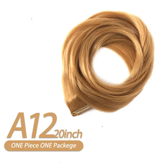 AIYEE Hair Extensions Pure RainBow Hairpiece Clip In Hair Piece Synthetic Long Straight Ombre Pink Red Rainbow Hair Piece A12