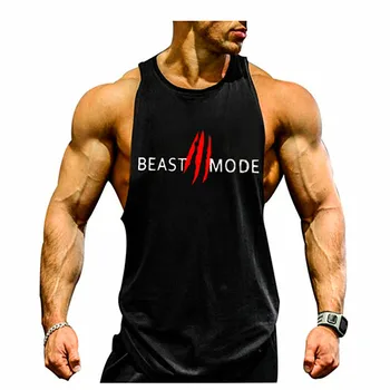 New Arrivals Bodybuilding stringer tank top man Cotton Gym sleeveless shirt men Fitness Vest Singlet sportswear workout tanktop 1