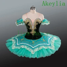 Special Offers Velvet Green dark professional tutu girls ballet classical pancake tutu ballet costumes for competition adult female