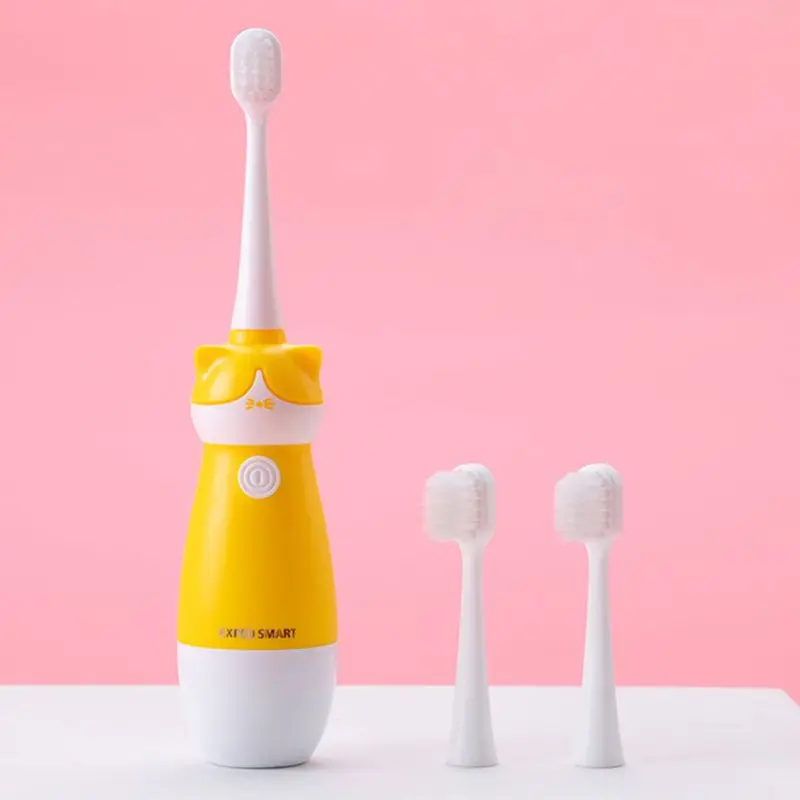 Детская электрическая зубная щетка с маленькой головкой для маленьких девочек и мальчиков, мягкие волосы, зубные щетки со звуком, водонепроницаемая Нескользящая ручка