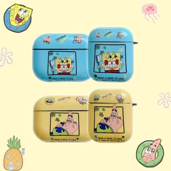 

Silicone Case For Air Pods Pro 3 Earphone Case Wireless Bluetooth for Apple Airpods Pro Case Cover Earphone Case Spongebob YGK
