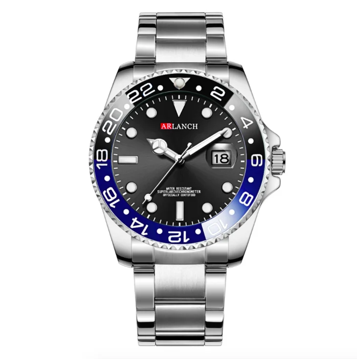 Новинка спортивные мужские часы с календарем брендовые Rolexable полностью стальной