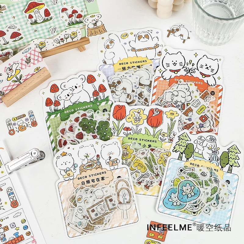 Cute Forest Animal Party Series Decorative Stickers Scrapbooking Stick Label Diary Album stationery Sticker Accessories | Канцтовары для