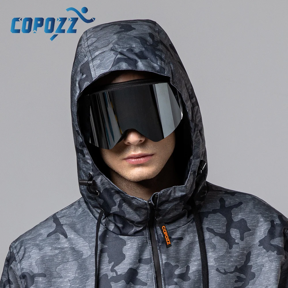 COPOZZ Winter Professional Men Women Ski Goggles Set Magnetic Quick-Change Double Layers Anti-Fog Snowboard Goggles Adults 5